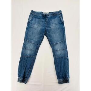 Express Faded Denim Jogger Pants Relaxed‎ Fit 34 Cotton Blend